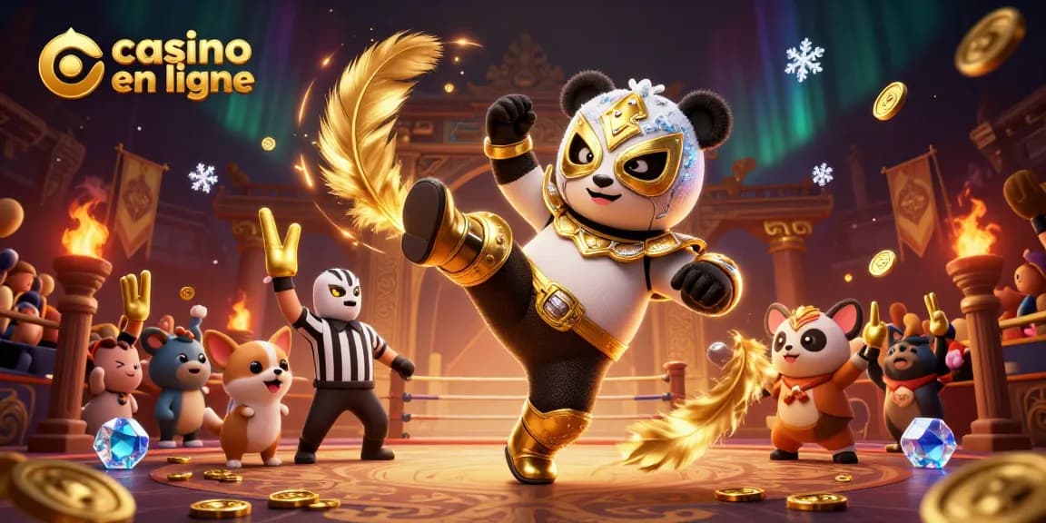 Faites un pari excitant au casino en ligne avec un panda lutteur et un chihuahua arbitre.