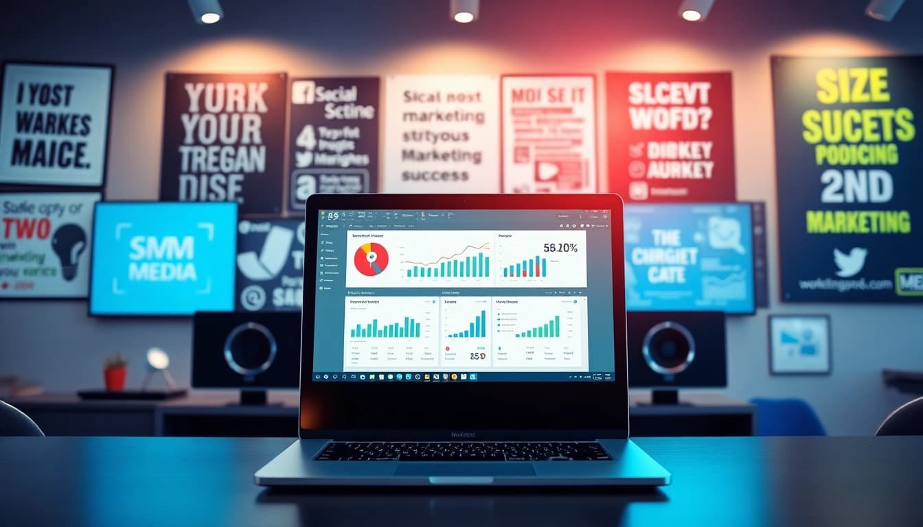 Streamlined view of smm reseller panel showcasing analytics in a vibrant digital marketing workspace.
