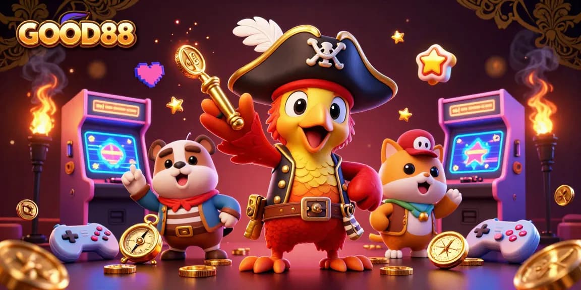 Experience excitement at GOOD88 with animated gaming characters and vibrant casino themes.