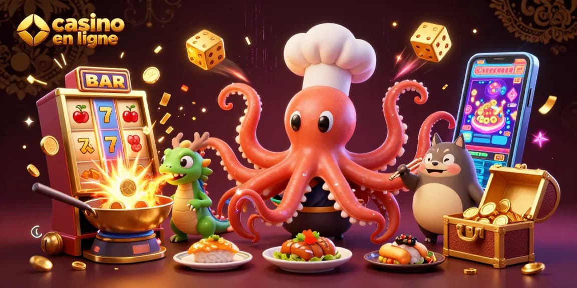 Gagnez au casino en ligne avec une scène animée de personnages ludiques.
