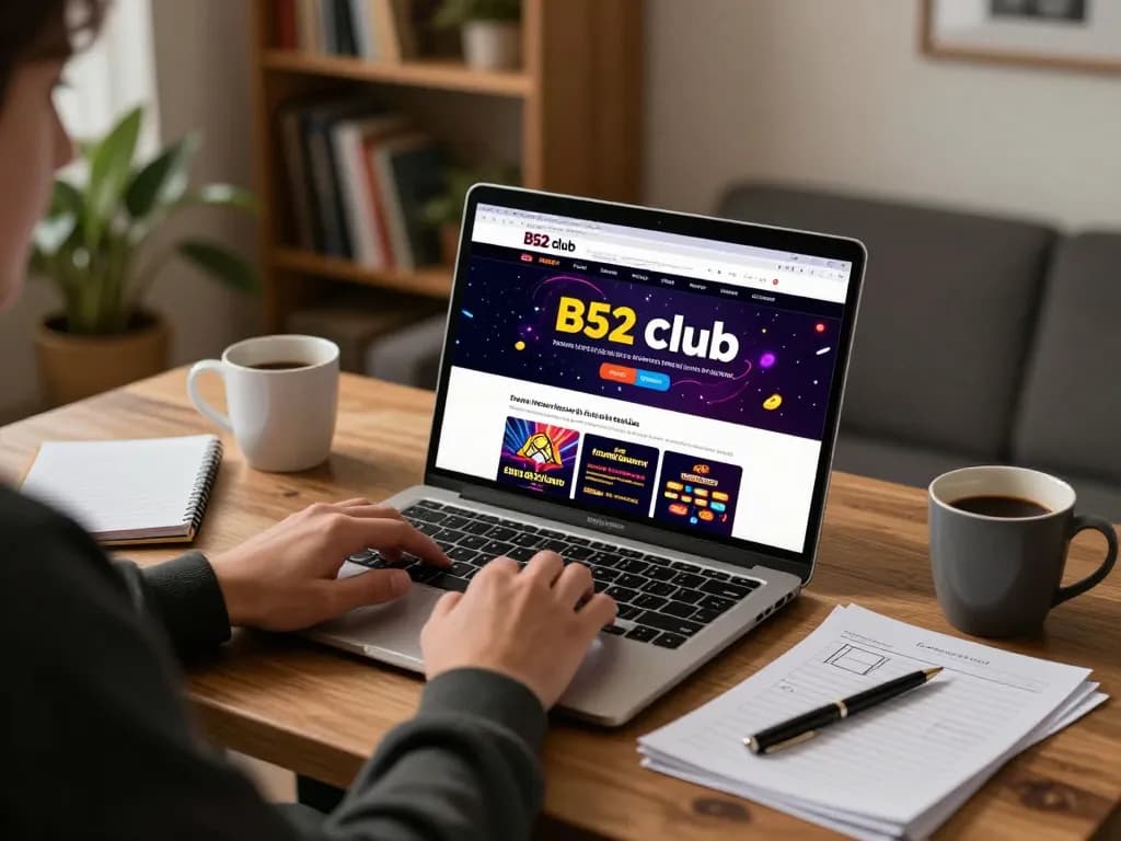 Bidding on B52 club online gameplay with strategic notes in a cozy home setting.