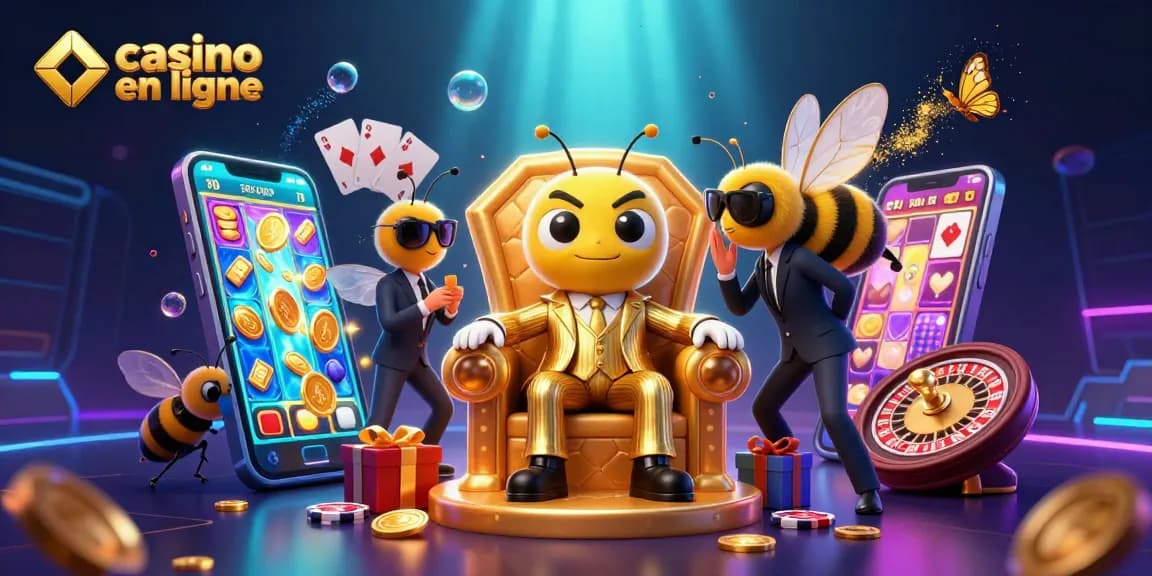 Jouez à des jeux de casino en ligne avec un boss bourdon charismatique entouré de gardes et d'une informatrice.