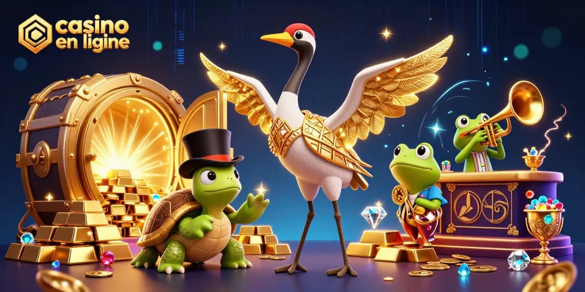 Plongez dans l'univers du casino en ligne avec cette scène animée et riche en détails.