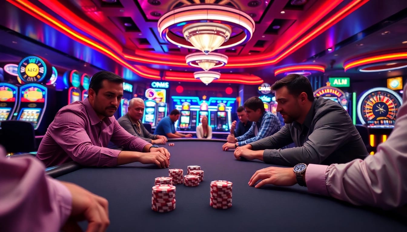 Masuk ke ibet44 login dengan suasana kasino yang ramai dan penuh energi.