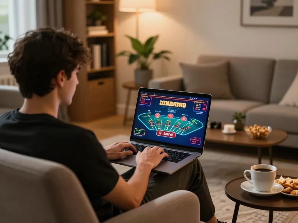 Players engaged in live dealer games at 58win's cozy online casino setup
