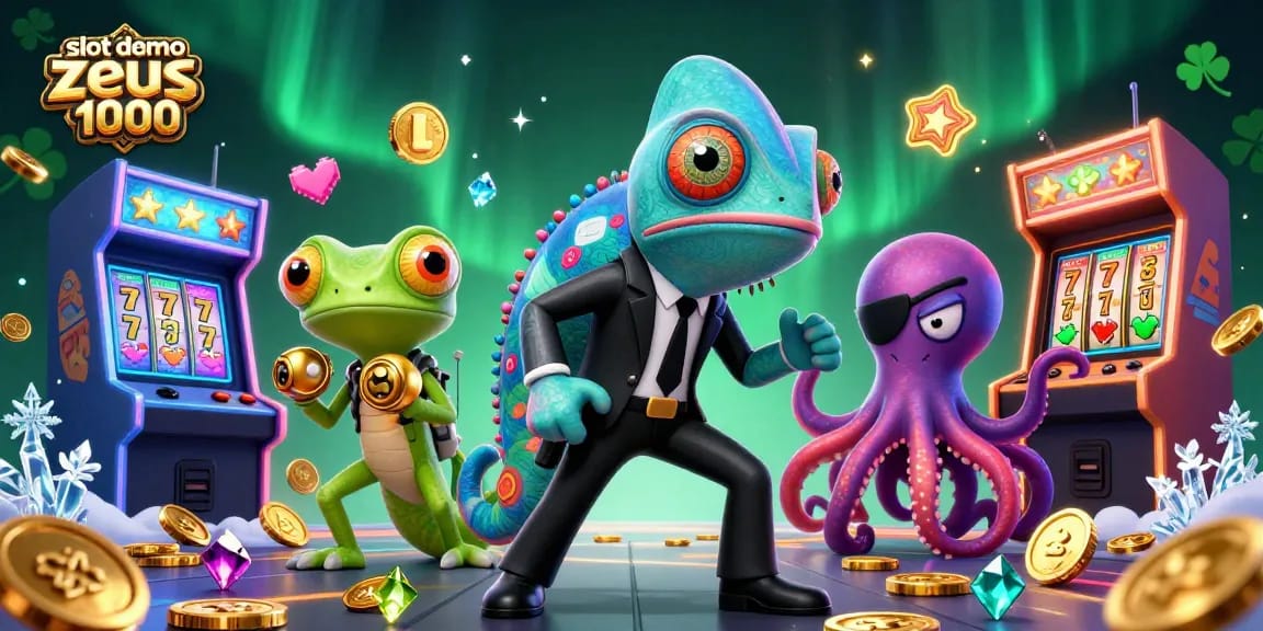Engage with the thrilling slot demo zeus 1000 featuring vibrant 3D characters and gaming elements.