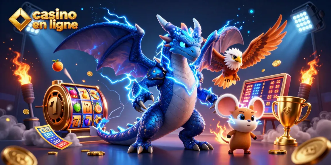 Engagez-vous dans l'univers du casino en ligne avec un dragon tonnerre et des éléments riches.