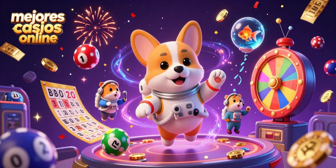 Descubre los mejores casinos online mientras un corgi astronauta navega en un casino espacial.