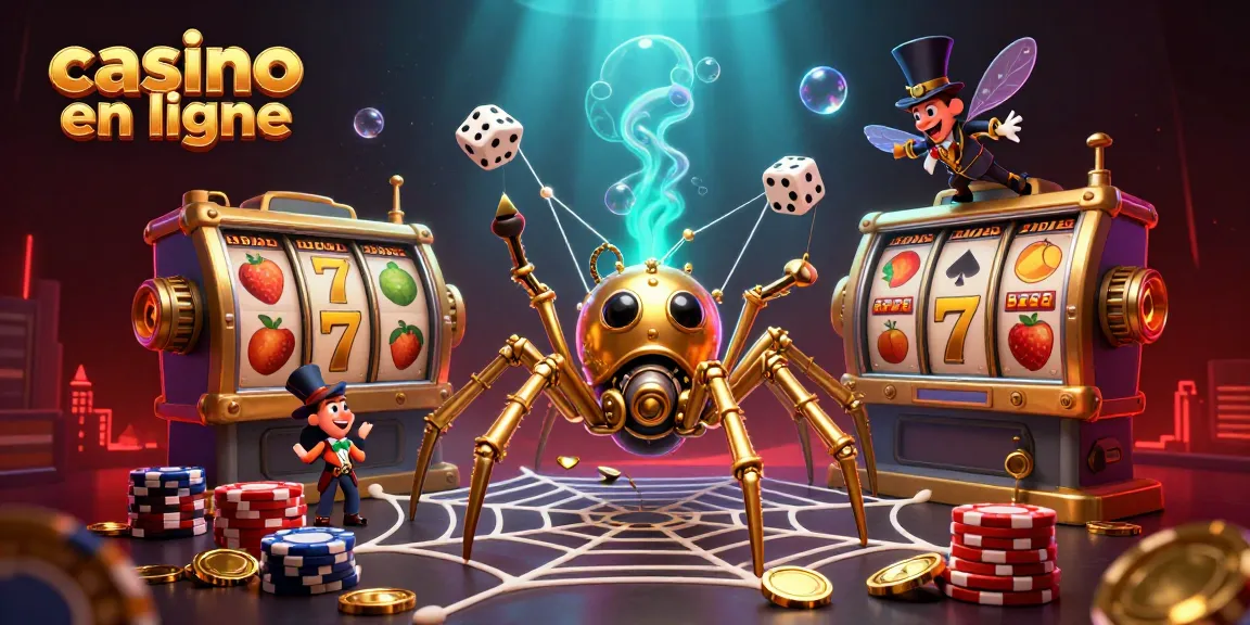 Profitez des jeux dans un casino en ligne captivant avec une araignée dorée et des éléments immersifs