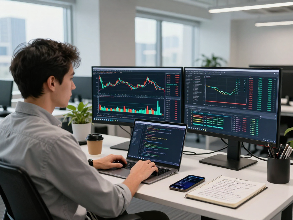 Engaged trader analyzing TradingView charts in a modern workspace