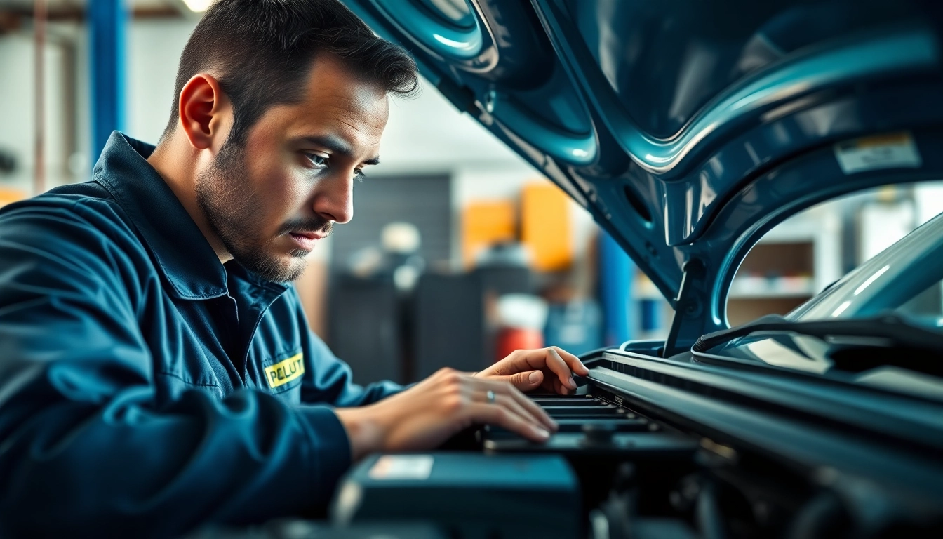 Mechanic demonstrating the importance of extended warranty after factory warranty expires in a garage setting.