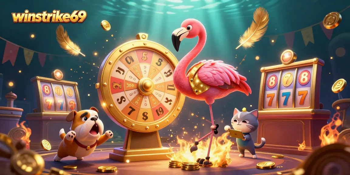 Join the excitement at winstrike69, featuring a lively game show host, bulldog contestant, and thrilling casino action.