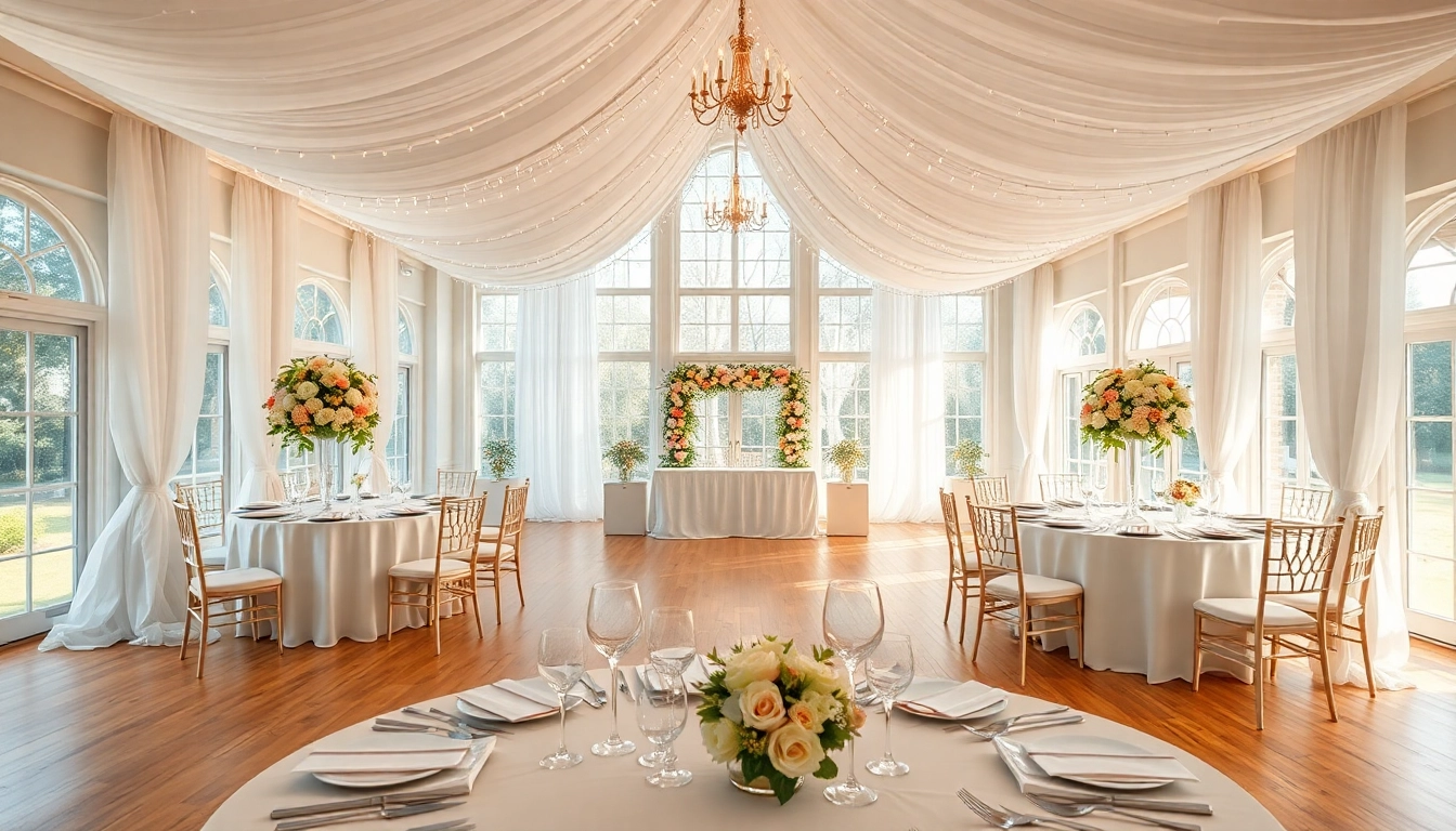 Transform your dream wedding at this stunning Wedding Event Space Jacksonville featuring elegant decor and bright ambiance.