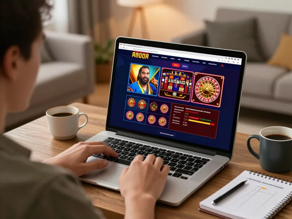 Engaging gameplay at casino online esteri displayed on a laptop in a cozy living room.