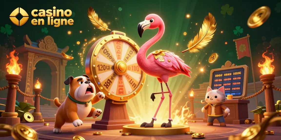 Profitez des jeux de casino en ligne avec des cagnottes dorées et des personnages animés dynamiques.