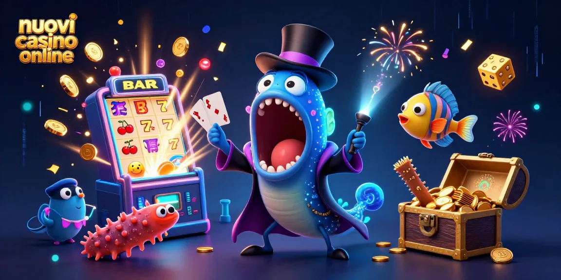 Gioca ai nuovi casino online con bonus e giri gratuiti, circondato da slot machine e simboli fortunati.