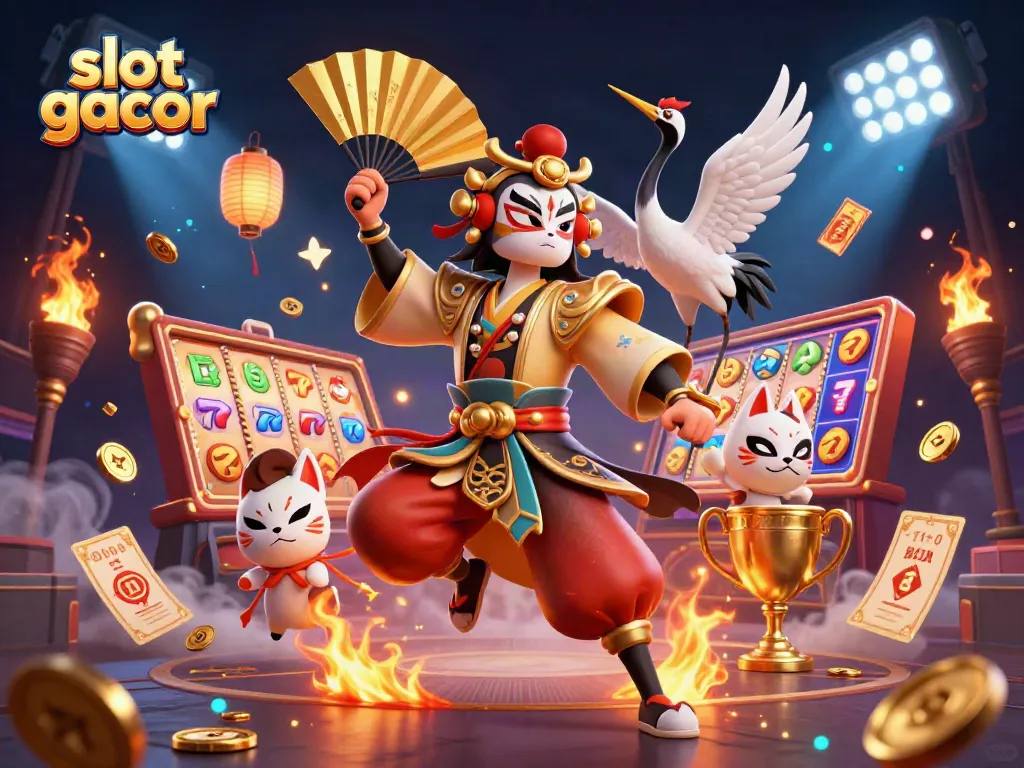 Experience the excitement of slot gacor with colorful 3D gaming elements and dynamic characters.