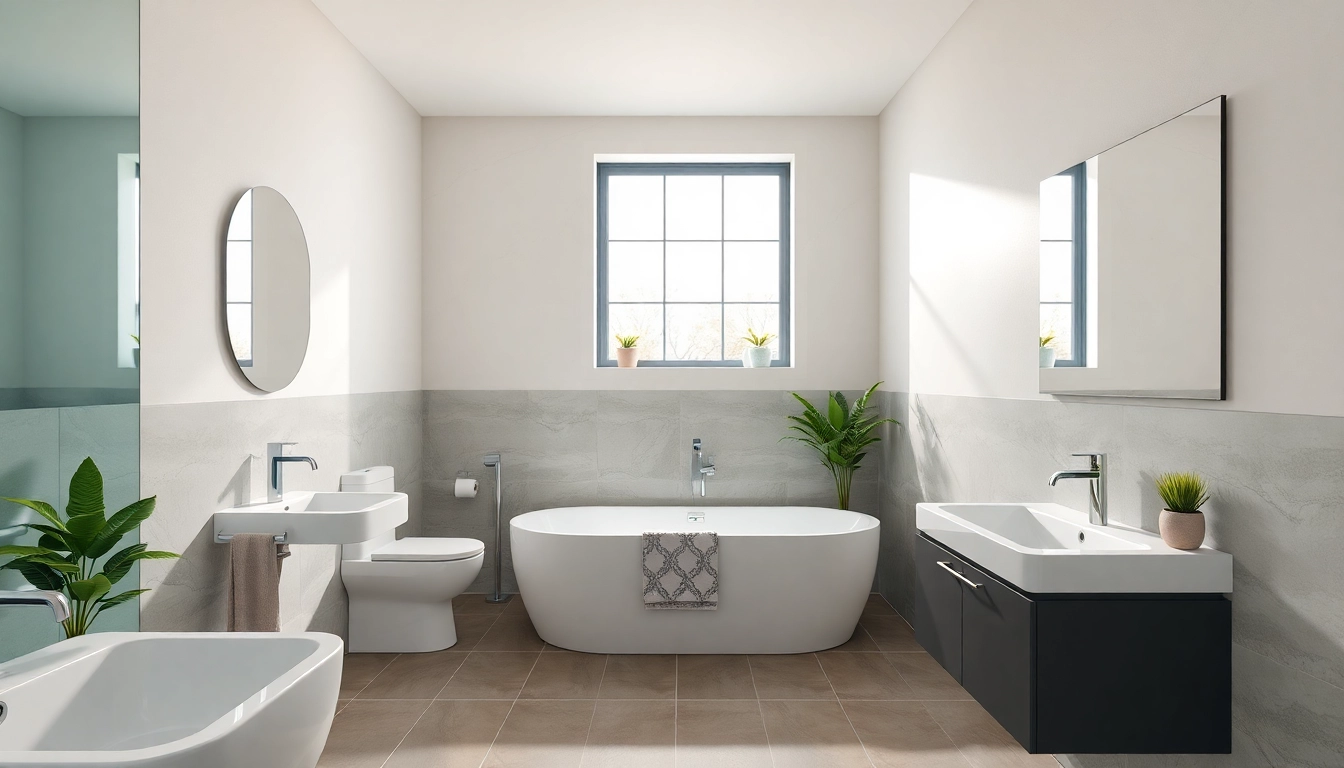 Die sonni sanitär GmbH präsentiert stilvolle Sanitäranlagen in einem modernen Badezimmer.