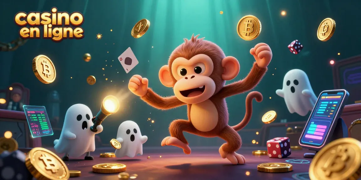 Les jeux de casino en ligne prennent vie avec des personnages mystiques et des éléments cryptographiques flottants.