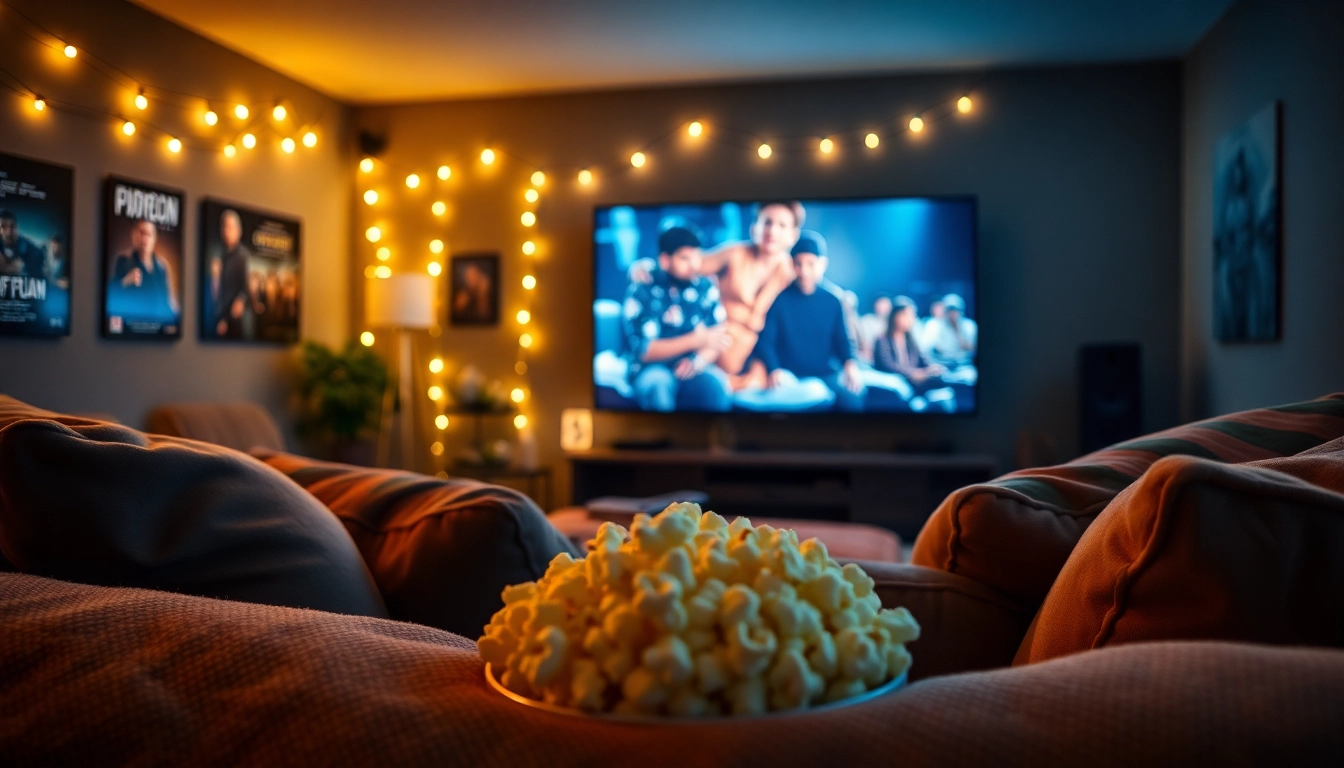 ดูหนังออนไลน์ ในห้องนั่งเล่นที่มีบรรยากาศผ่อนคลาย