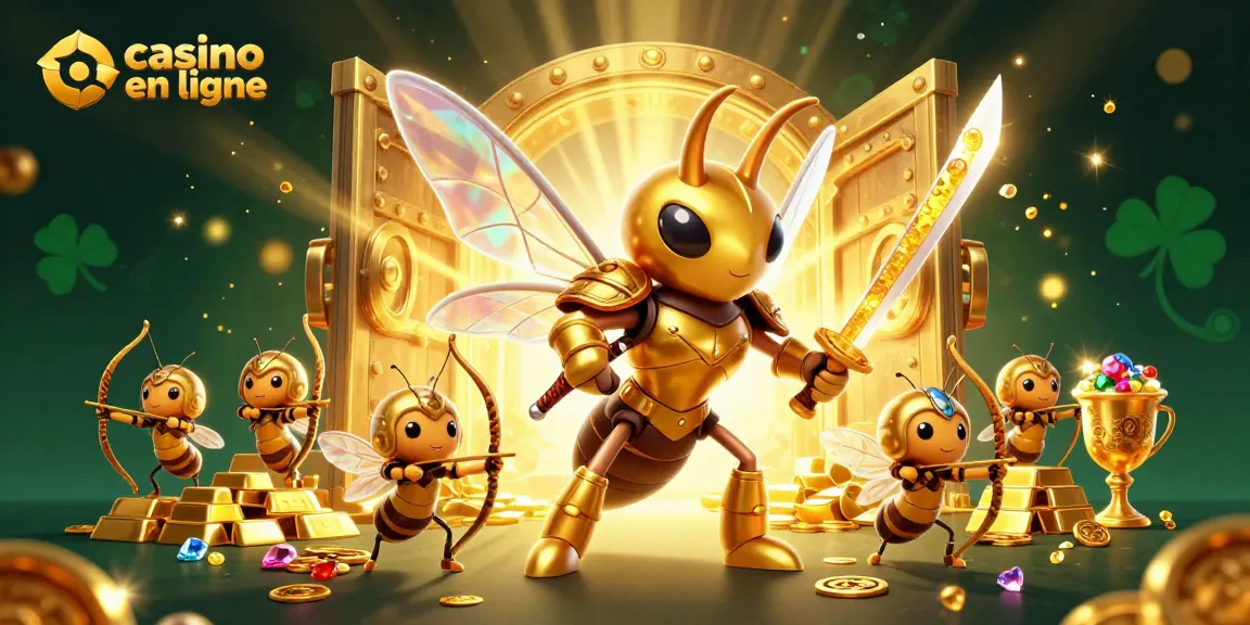 Plongez dans l'univers du casino en ligne avec cette illustration dynamique d'un hornet en armure samouraï.