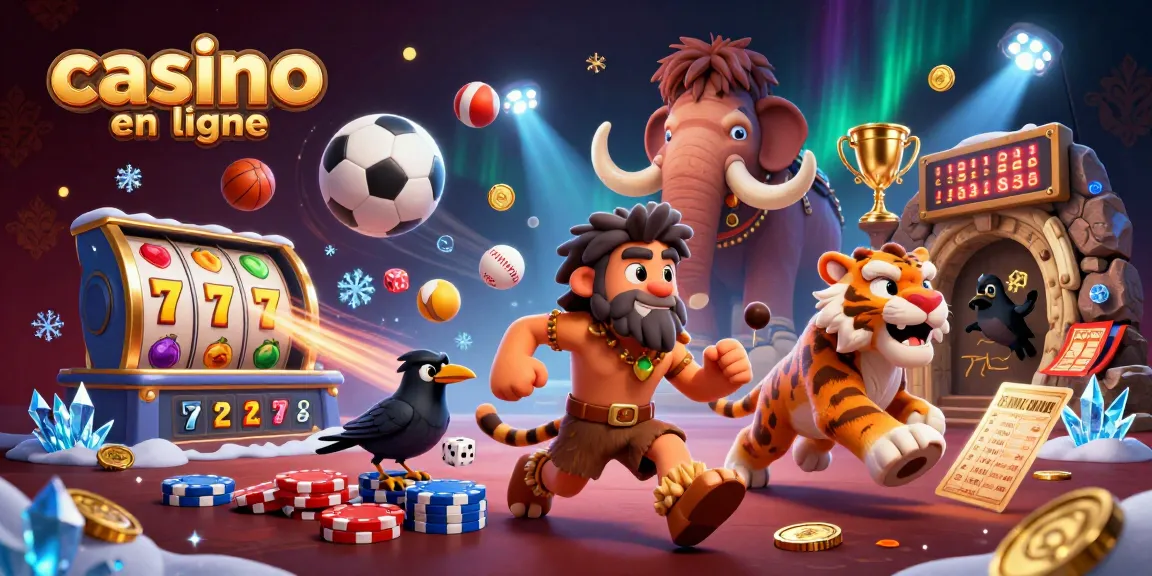 Jouer à des jeux de casino en ligne avec un duo de personnages préhistoriques dans un décor vibrant.