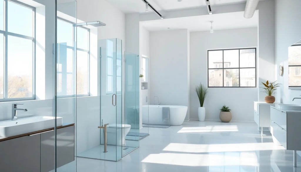 Mehrere stilvolle Produkte von sonni sanitär GmbH in einem eleganten Badezimmermuster.