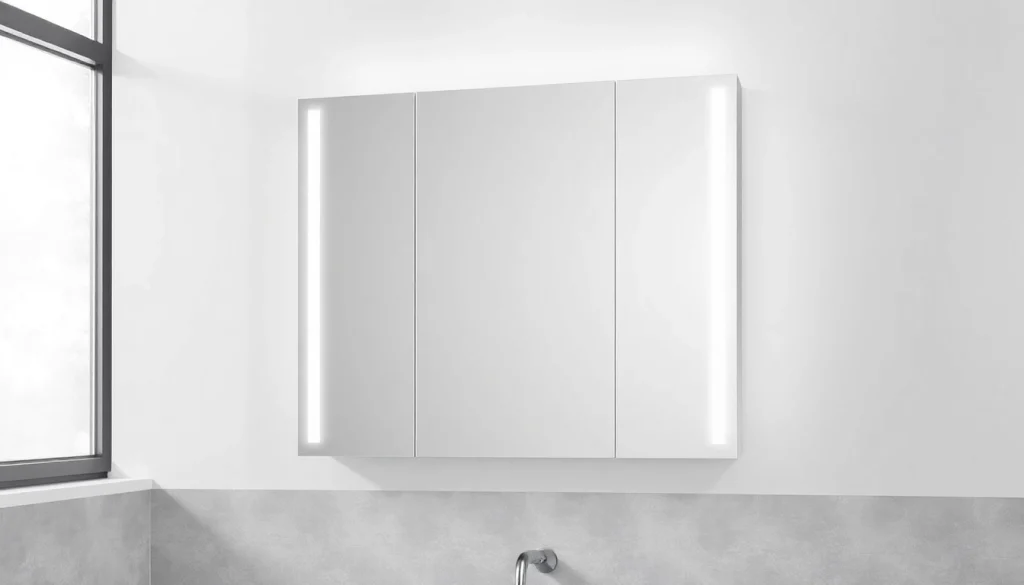 Spiegelschrank led mit elegantem Design und integrierter Beleuchtung im modernen Badezimmer