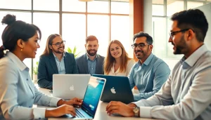 How to Choose a Managed Service Provider in Tampa with a professional team discussing IT solutions in a modern office.