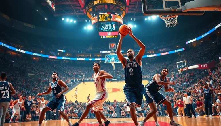 nba중계에서 신나는 농구 경기 모습을 보여주는 이미지