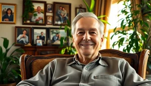 Leroy Silver smiling warmly in a cozy setting, evoking nostalgia and warmth.