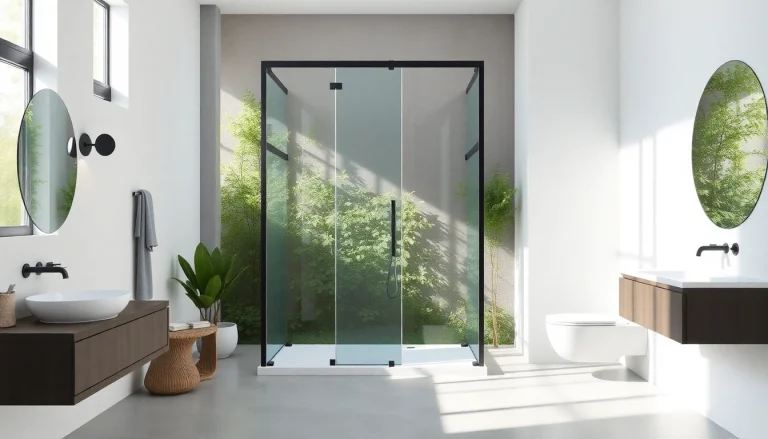 Admire the sleek paroi de douche 150x200 en verre sécurit dans un cadre noir moderne.