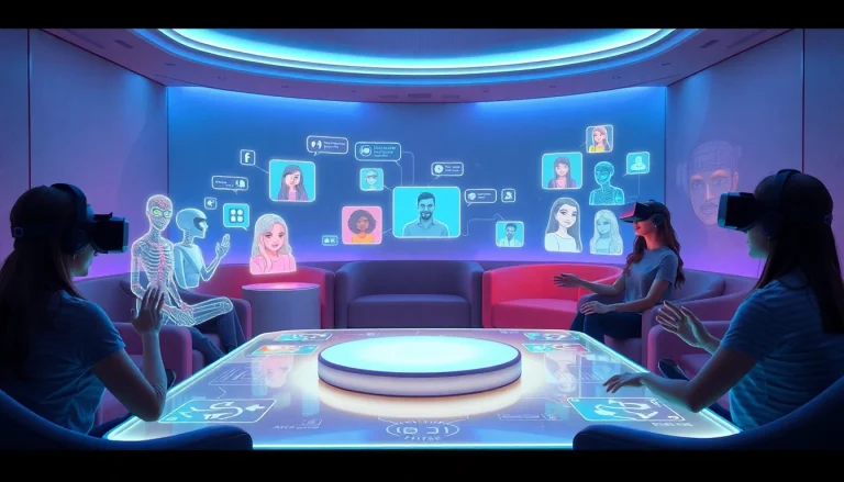 Engaging digital lounge with AI chatbots, highlighting innovative sex chat ai interactions.