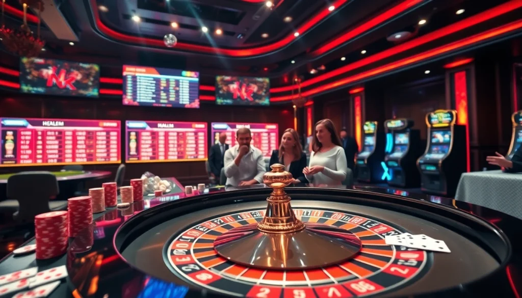 Experience the thrill of ink vao 12bet in this vibrant casino setting filled with engaging gaming elements.
