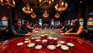 Experience the excitement of poker at 8KBET with players engaged in a thrilling high-stakes game.