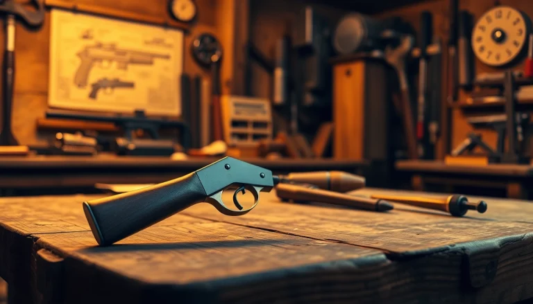 Wot trigger displayed prominently on a workbench highlighting its craftsmanship and design.