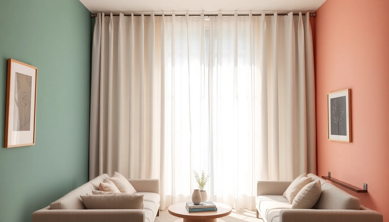 Verduisterende gordijnen in een sfeervolle woonkamer tonen stijl en functionaliteit.