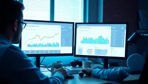 Infosec developer utilizing SerpApi for monitoring Amazon price trends in a modern workspace.