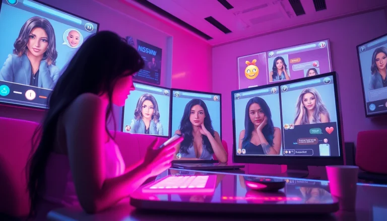 Engaging AI chat interface showcasing nsfw ai chat with interactive virtual girlfriends.