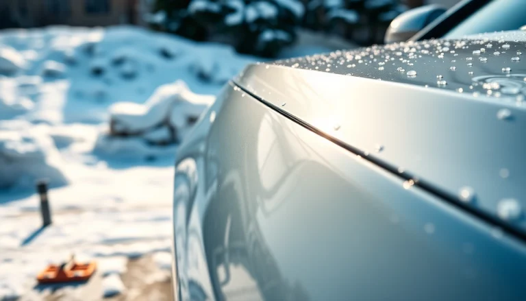 Experience winter car protection Chattanooga with expertly detailed vehicles in a snowy landscape.