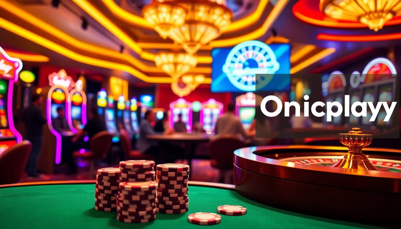 Experience the excitement of Onicplay with vibrant slots, poker chips, and thrilling gameplay.