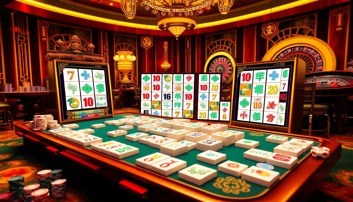 Experience the thrill of the mahjong slot demo featuring vibrant tiles and colorful gaming elements.