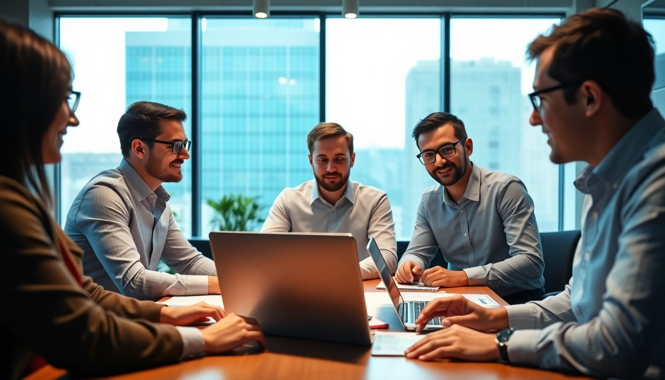 Enhance your marketing strategies with agencia hubspot team collaboration in a bright office.