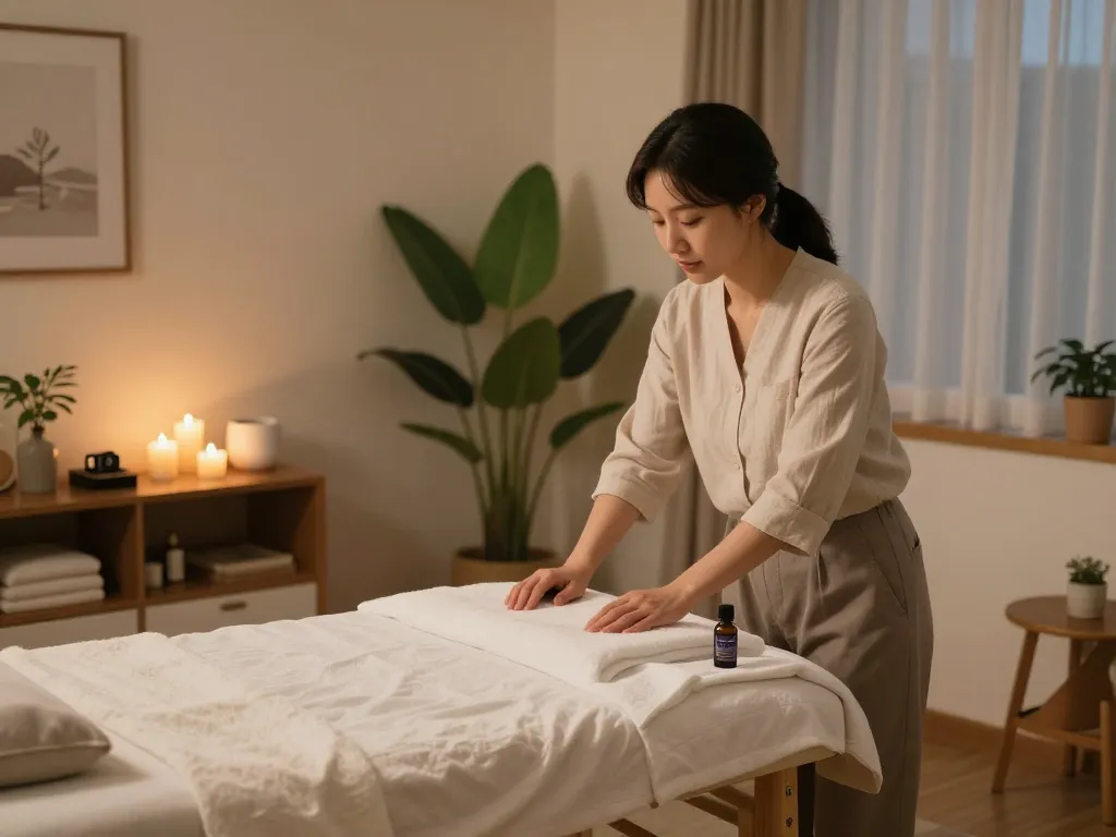 전문 치료사와 함께하는 조용한 가정 환경에서의 강남출장마사지 세션.