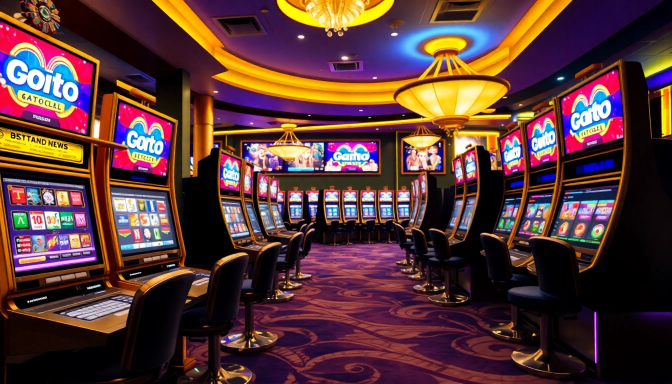 Experience gtatogel's vibrant online gambling scene with sleek slot machines and chips.