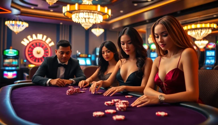 Players at the RR88 poker table celebrate their winning strategies in an exciting casino scene.