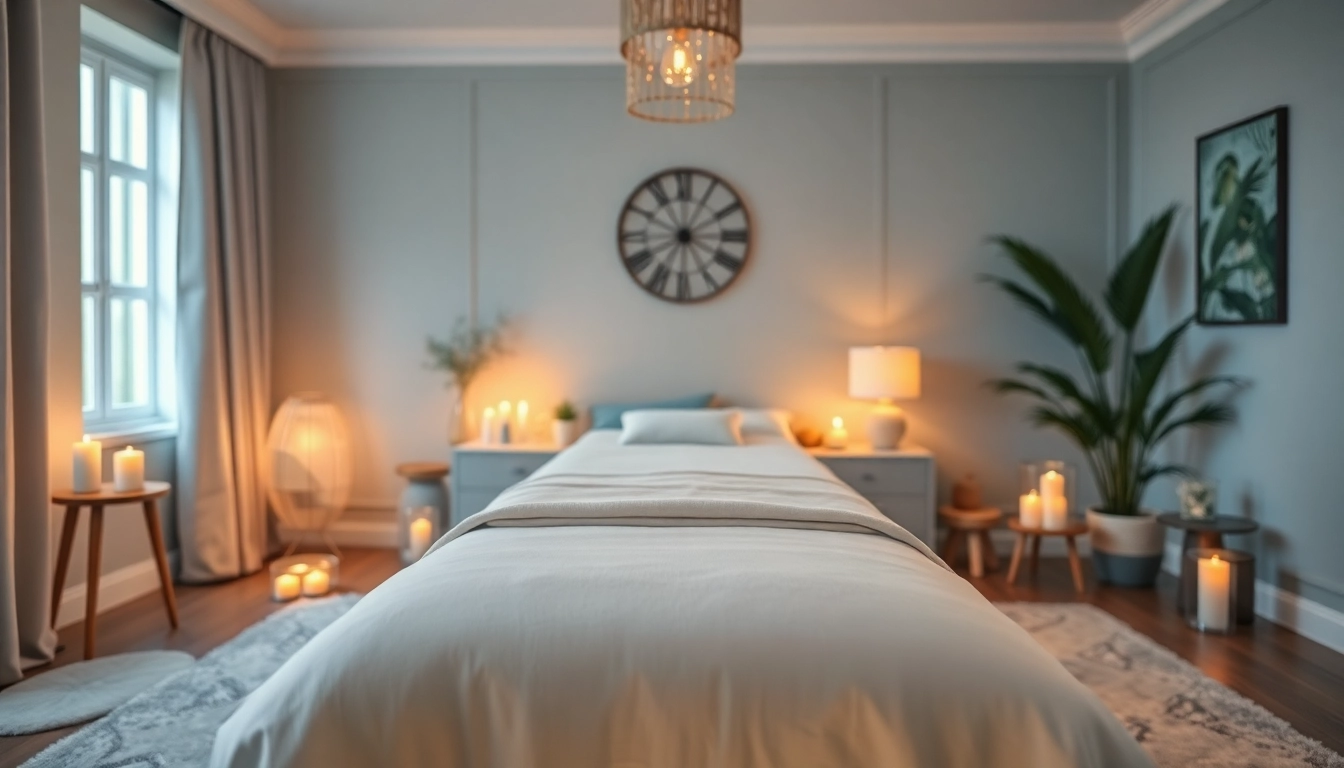 수원출장마사지를 대표하는 편안한 색상과 전문적인 분위기의 홈 마사지 환경