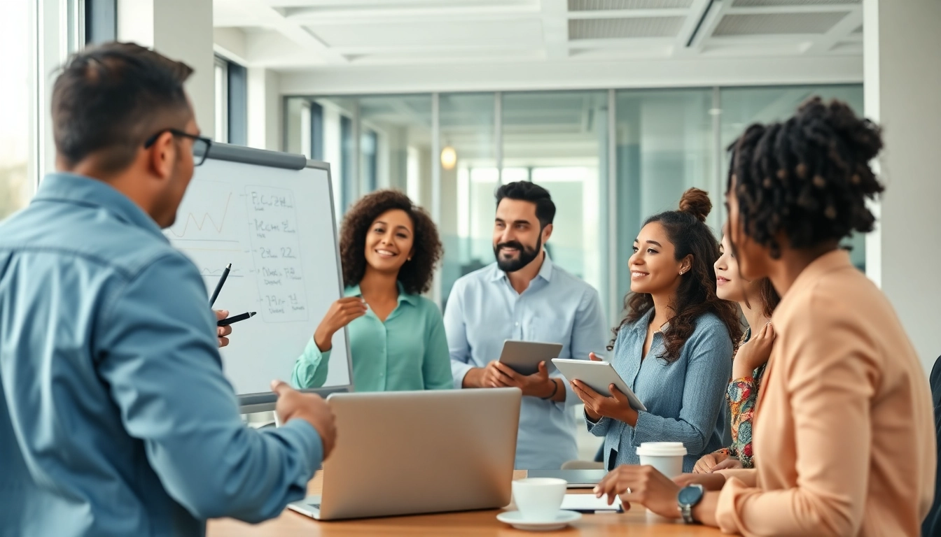 Engaged professionals in a workforce development training session focused on skill-building.