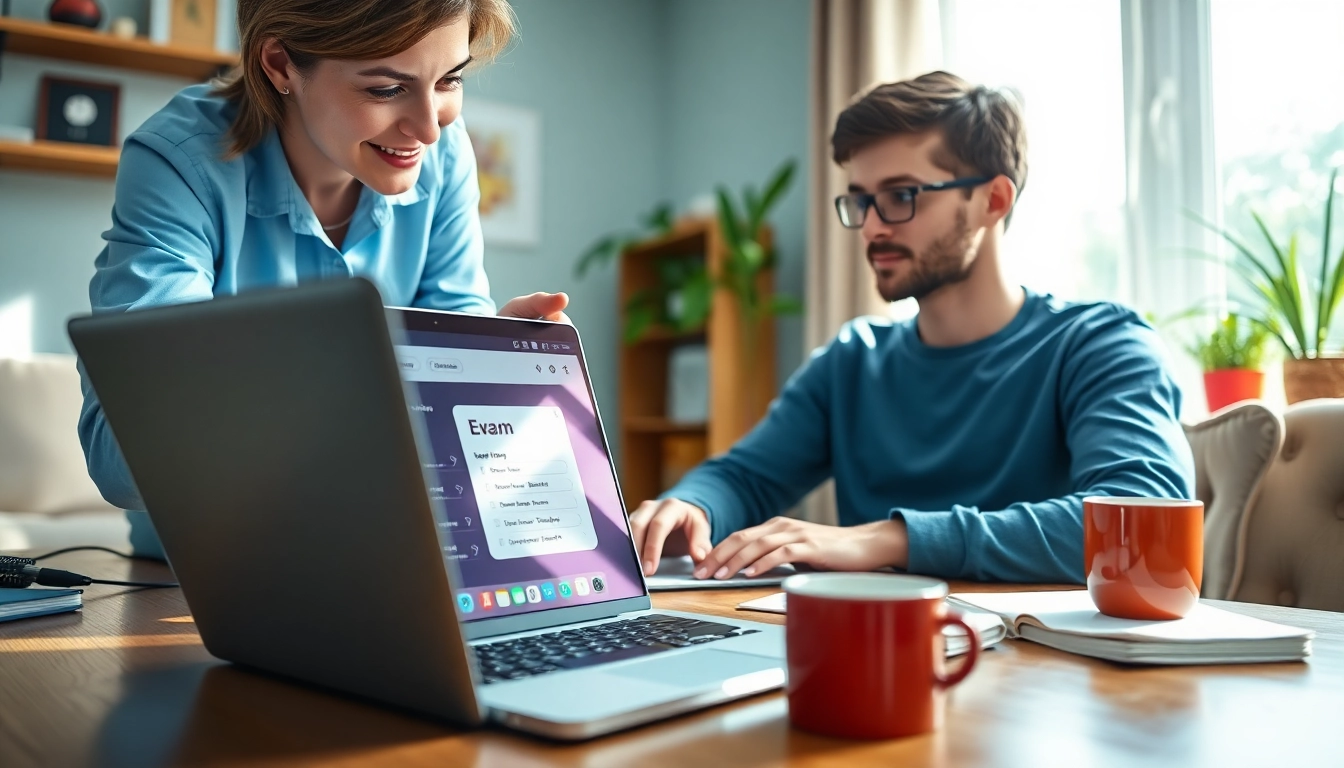 Engaging remote exam assistance session with a focused student and professional tutor.