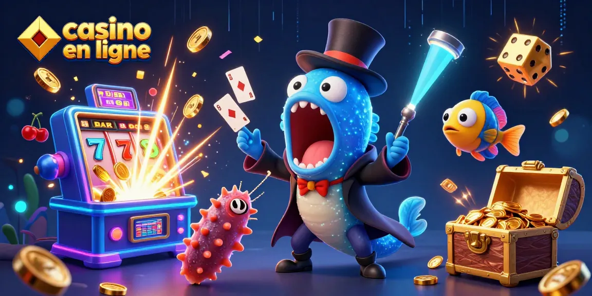 Découvrez une scène dynamique de casino en ligne avec un poisson-lampe et une anguille goulue.